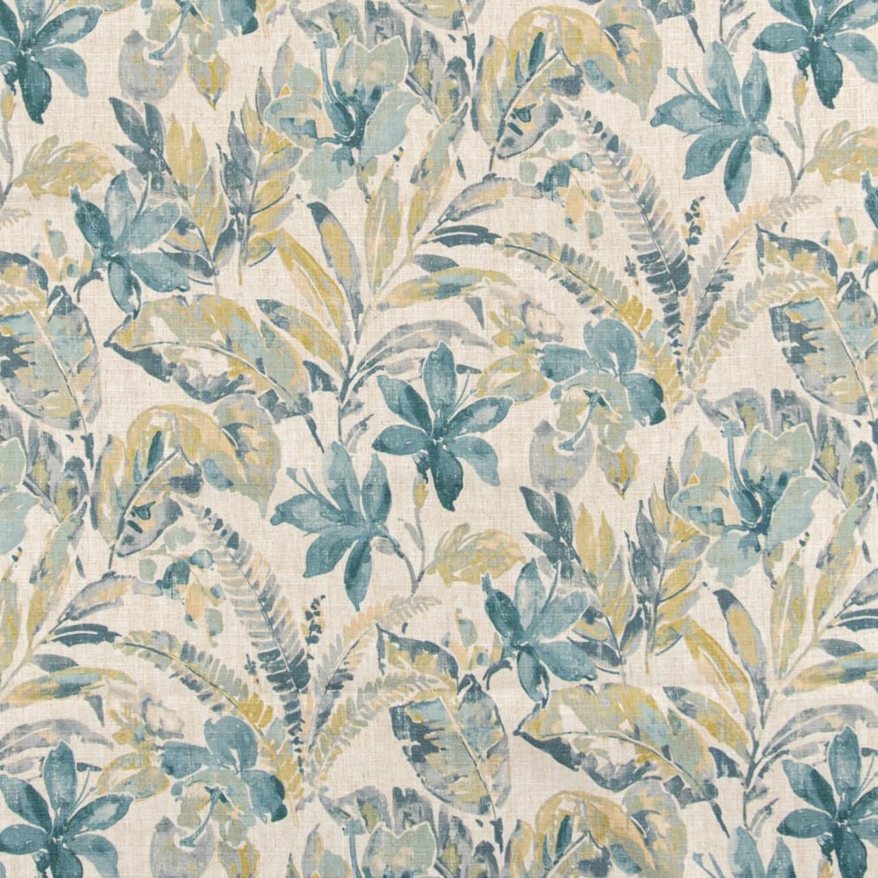 Mist - Aqua & Teal Floral,Tropical & Botanical Upholstery Fabric 54 Inches"